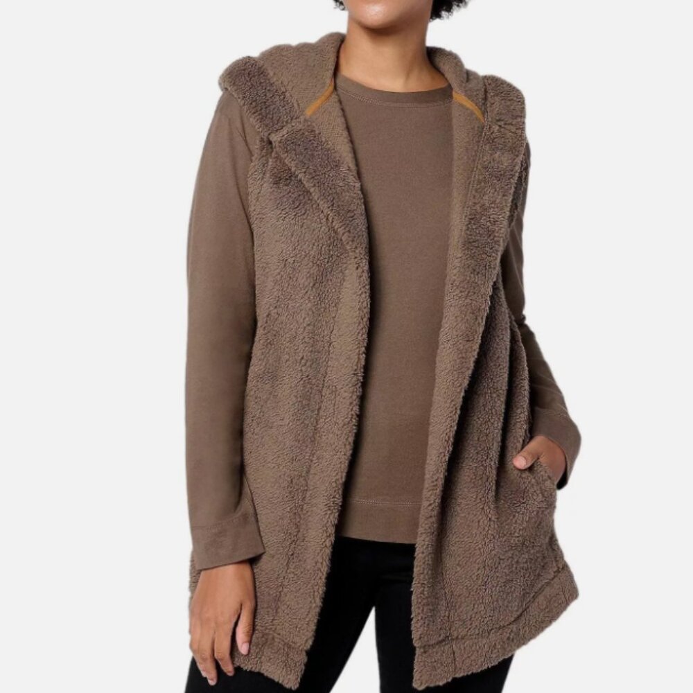 Koolaburra by UGG Cozy Sherpa Hooded Vest Size XL